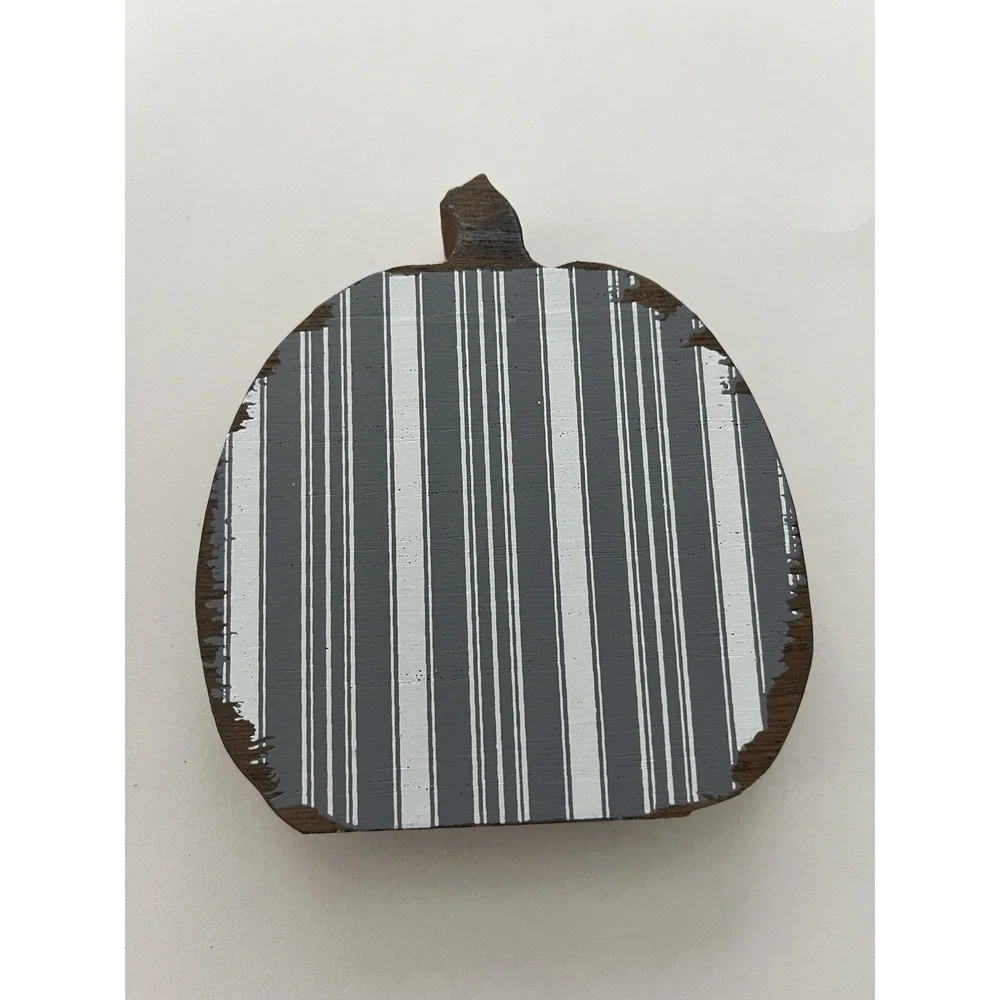 Fall Pumpkin Table Shelf Tray Decor 3 Piece Set Orange Black Gray‎ Autumn